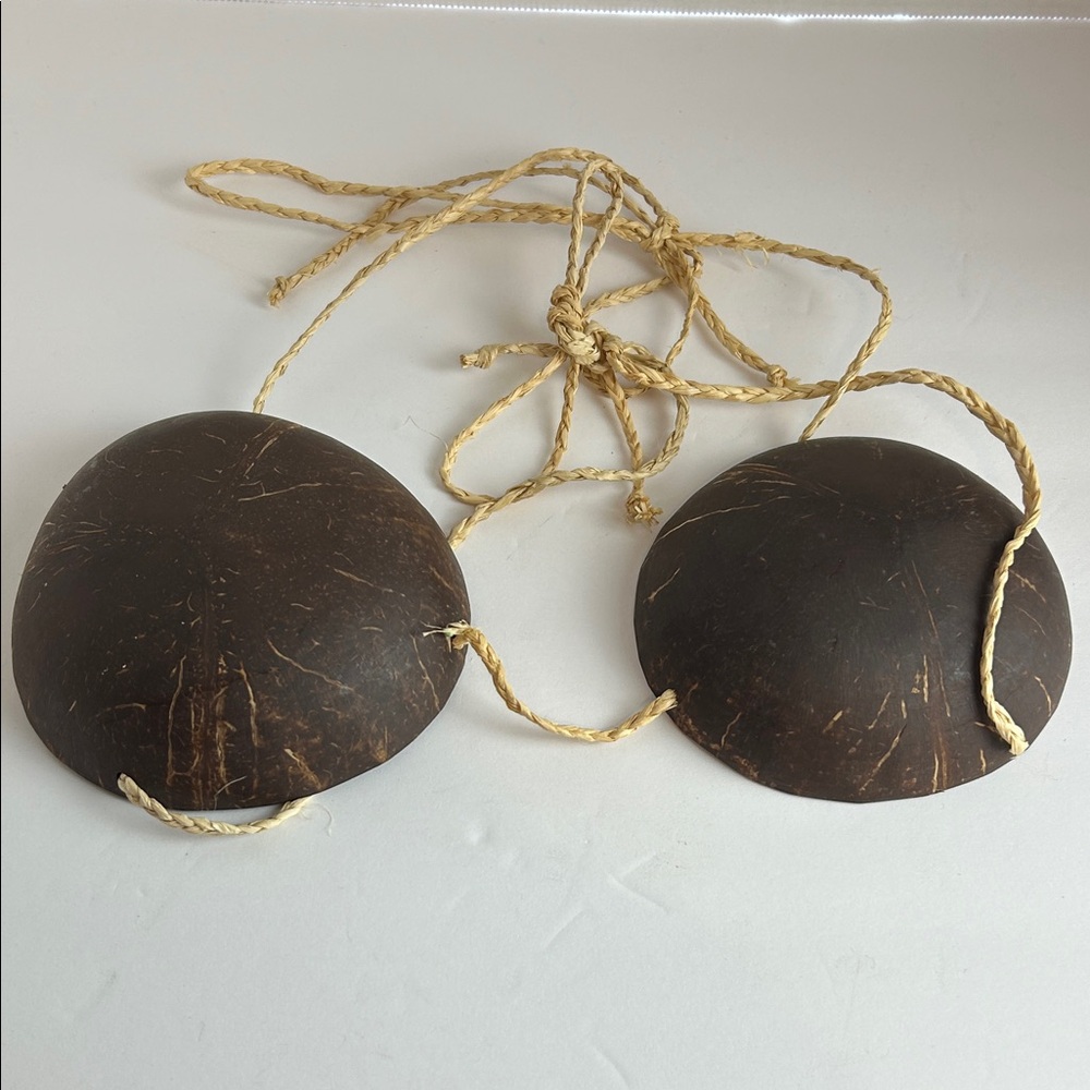 Coconut Shell Bikini Top with Rope Ties